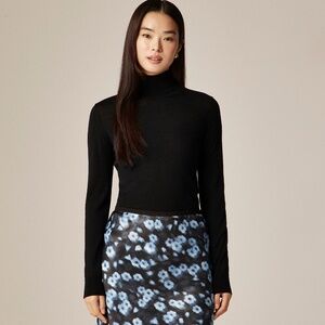 NWT J Crew Black Carolyn Turtleneck Sweater in Merino Wool - M